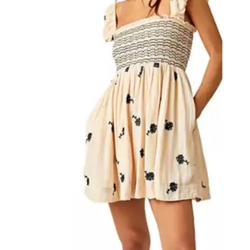 NWT Free People Tory Embroidered Mini Dress | SZ: XS